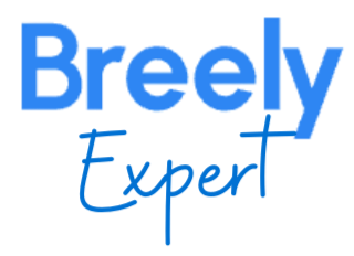 Breely scheduling software logo in blue and white with expert designation